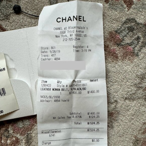 CHANEL Black Suede Pearls Logo Chain Belt 80 32 L@@K! *MINT* - Picture 14 of 14